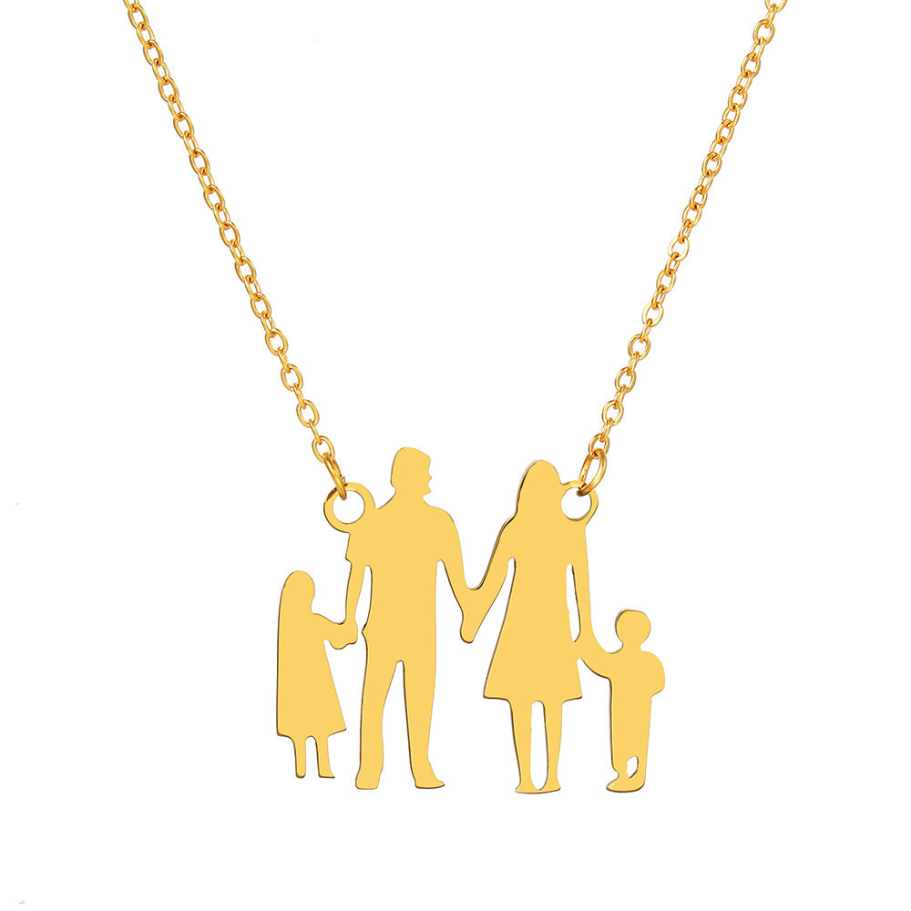 Wholesale Mother's Day Mother and Child Stainless Steel Necklaces